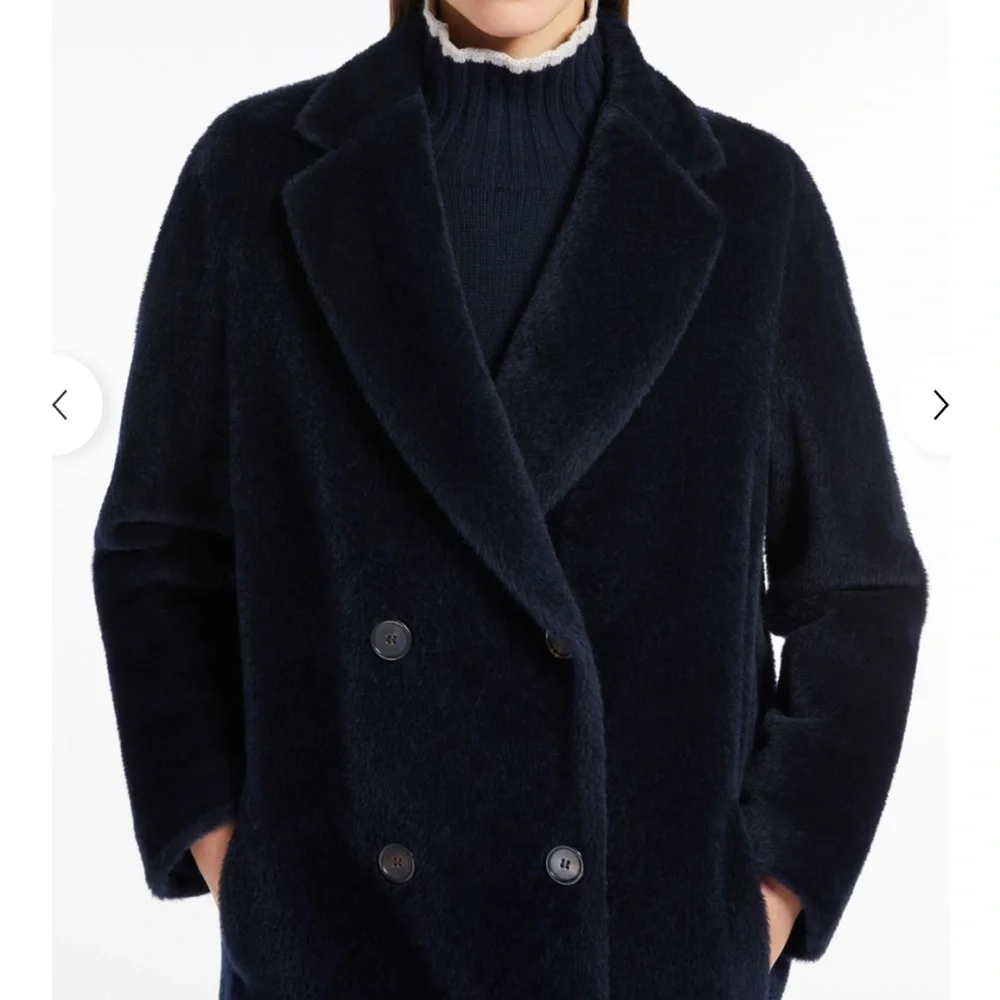 Max Mara Roseto Navy Blue Coat IT 42 US 6 - Picture 2 of 16